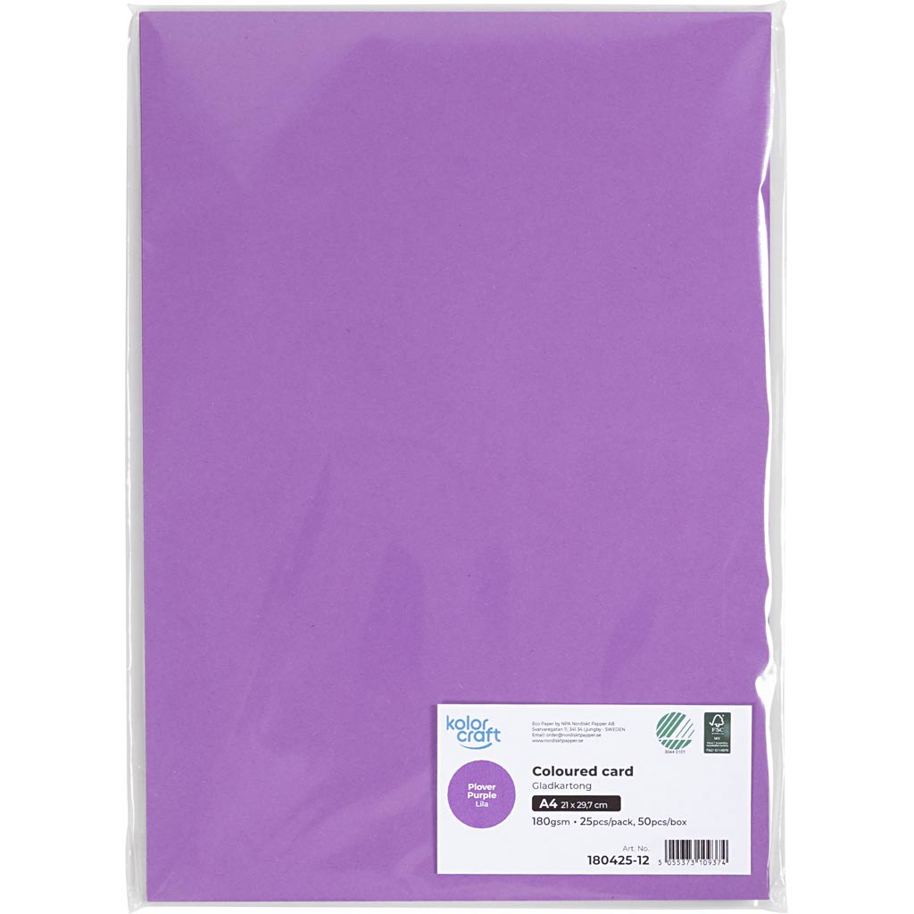 Karton, A4, 180 g, lilla, 25 ark/ 1 pk. - Image 2