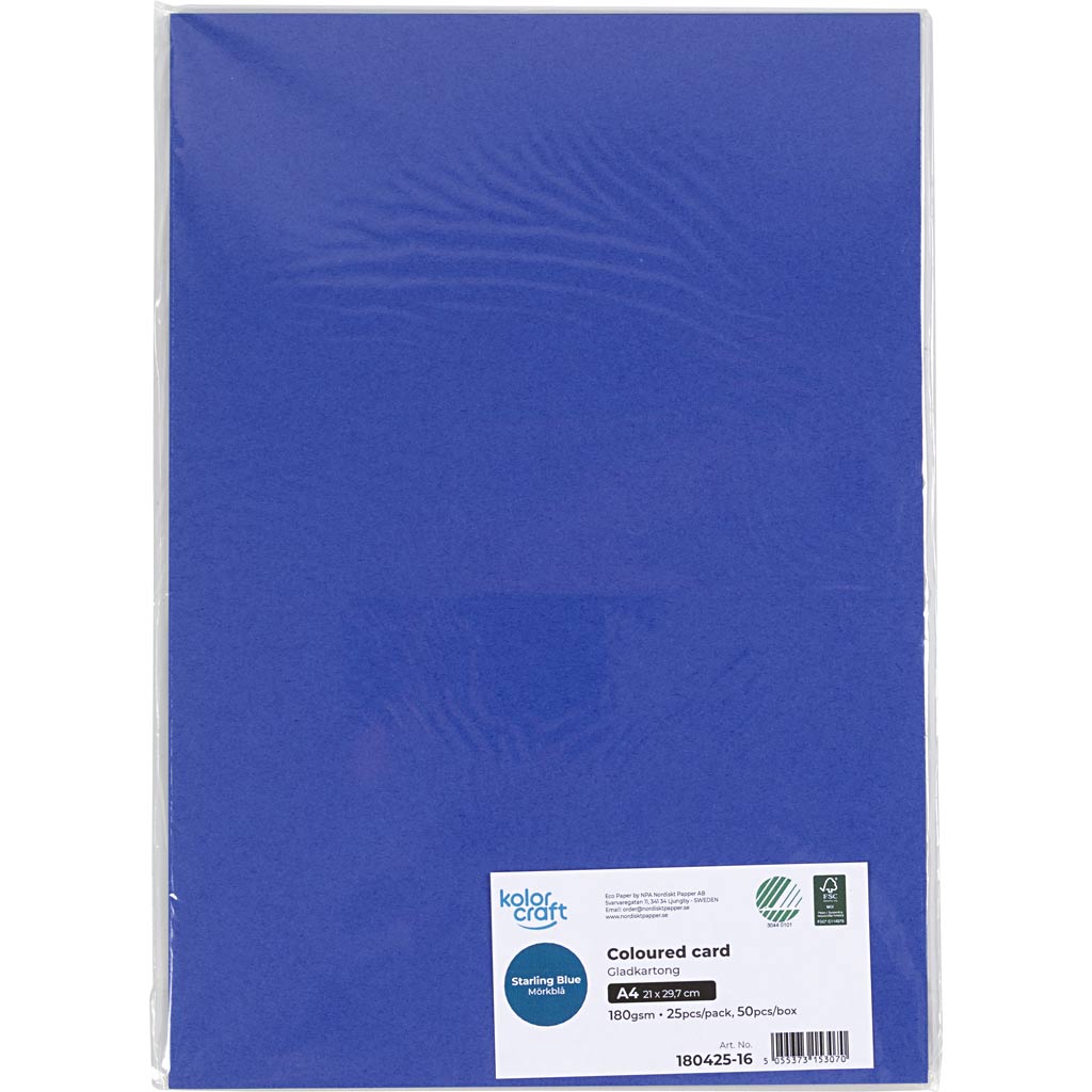 Karton, A4, 180 g, mørk blå, 25 ark/ 1 pk. - Image 2
