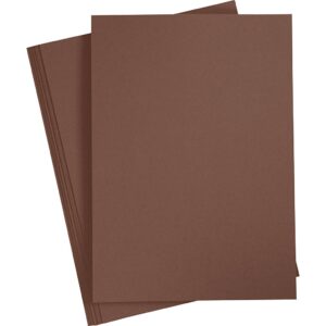 Strukturkarton, A4, 220 g, brun, 10 ark/ 1 pk.