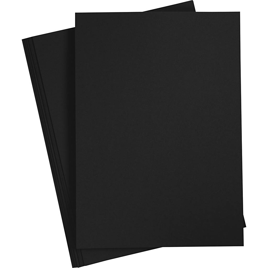 Karton, A4, 180 g, sort, 25 ark/ 1 pk.