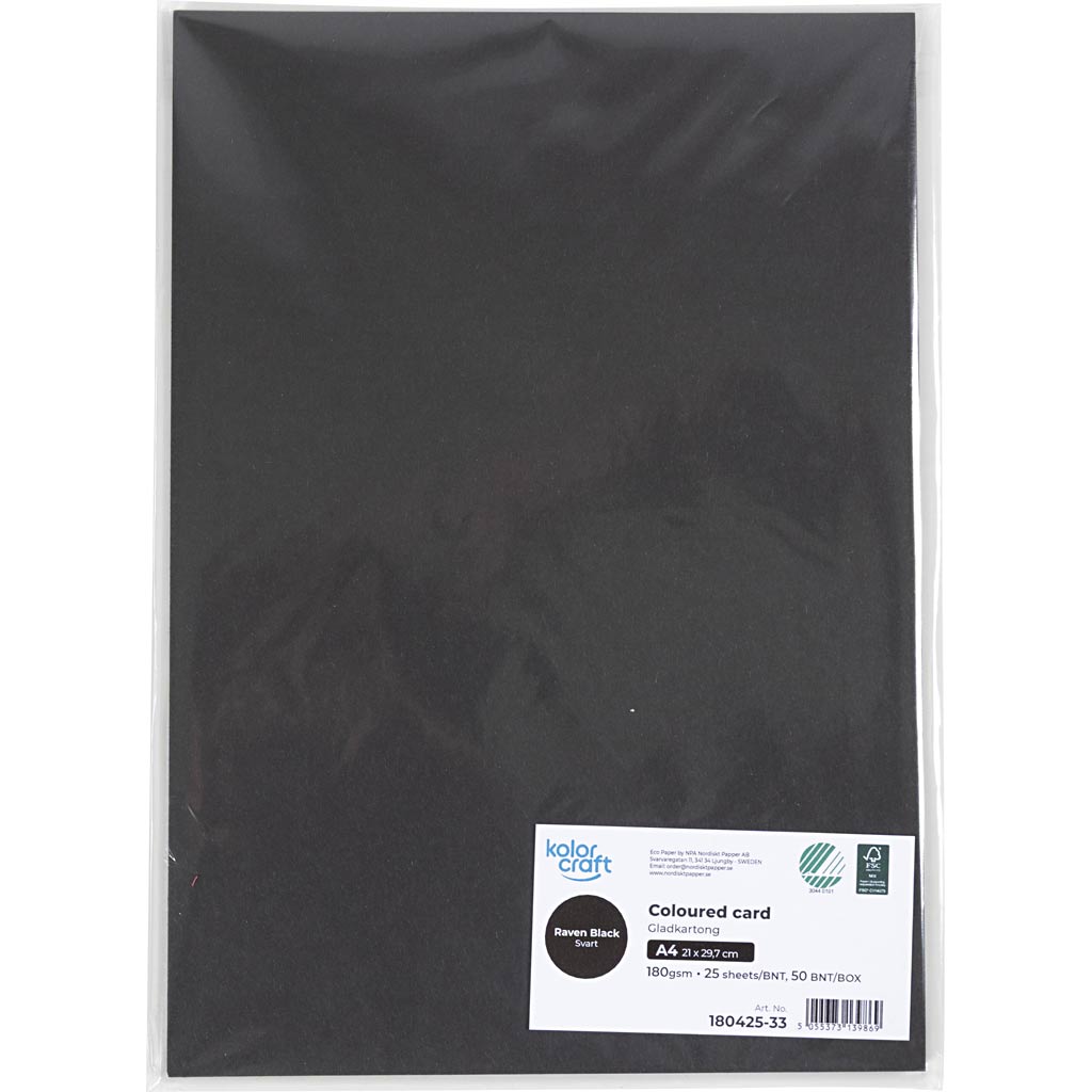 Karton, A4, 180 g, sort, 25 ark/ 1 pk. - Image 2