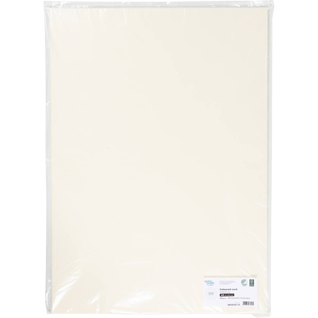 Karton, A2, 180 g, råhvid, 25 ark/ 1 pk. - Image 2
