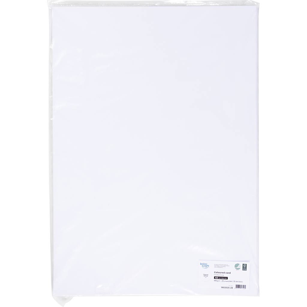 Karton, A2, 180 g, hvid, 25 ark/ 1 pk. - Image 2