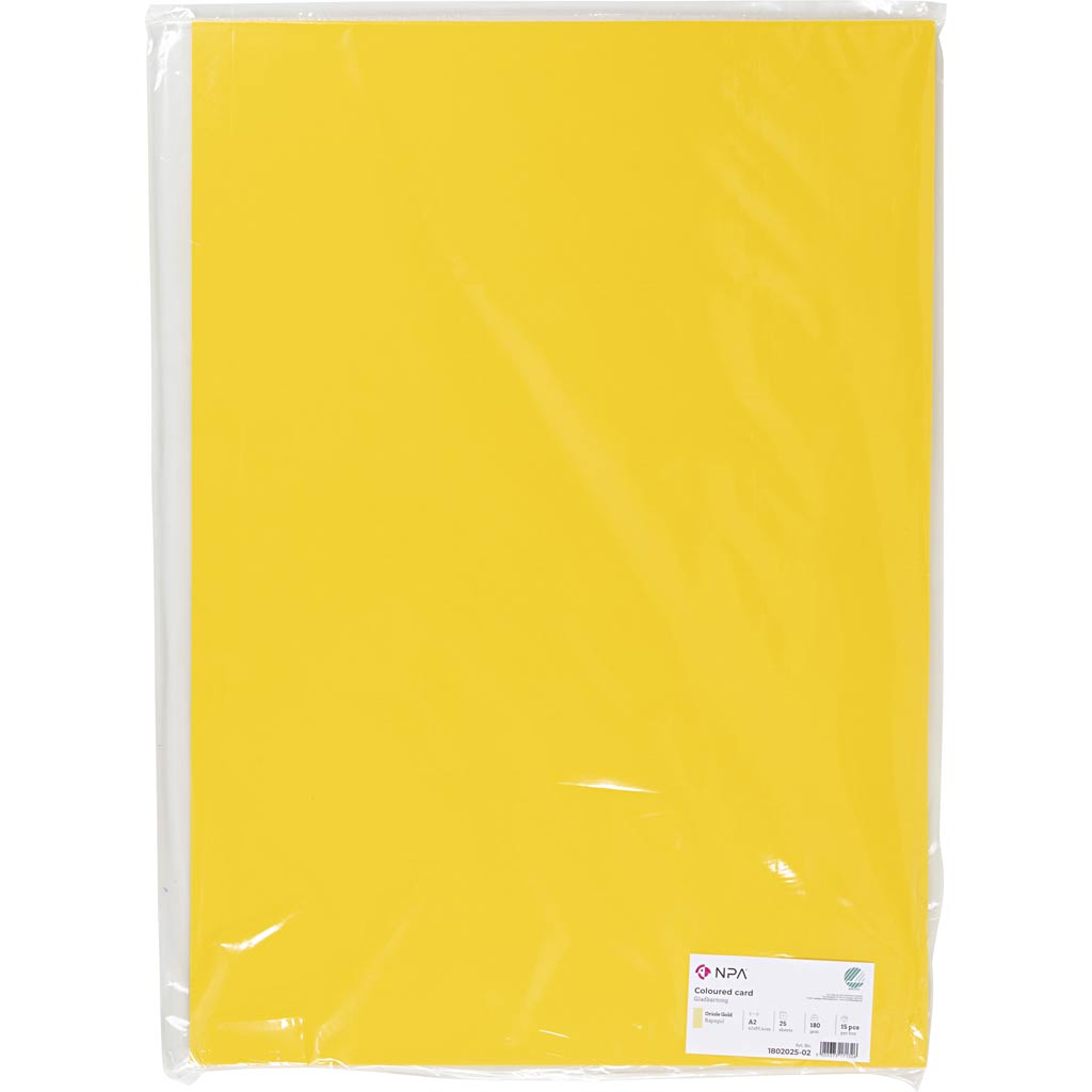 Karton, A2, 180 g, gul, 25 ark/ 1 pk. - Image 2