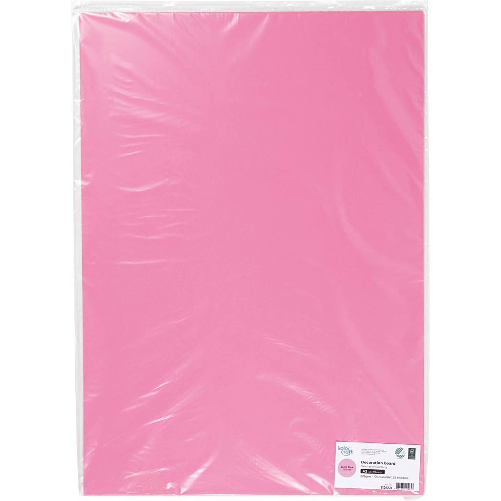 Karton, A2, 220 g, lys pink, 10 ark/ 1 pk. - Image 2