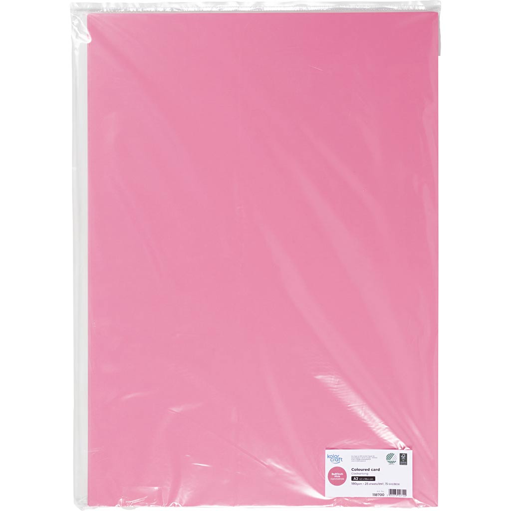 Karton, A2, 180 g, gl. rosa, 25 ark/ 1 pk. - Image 2
