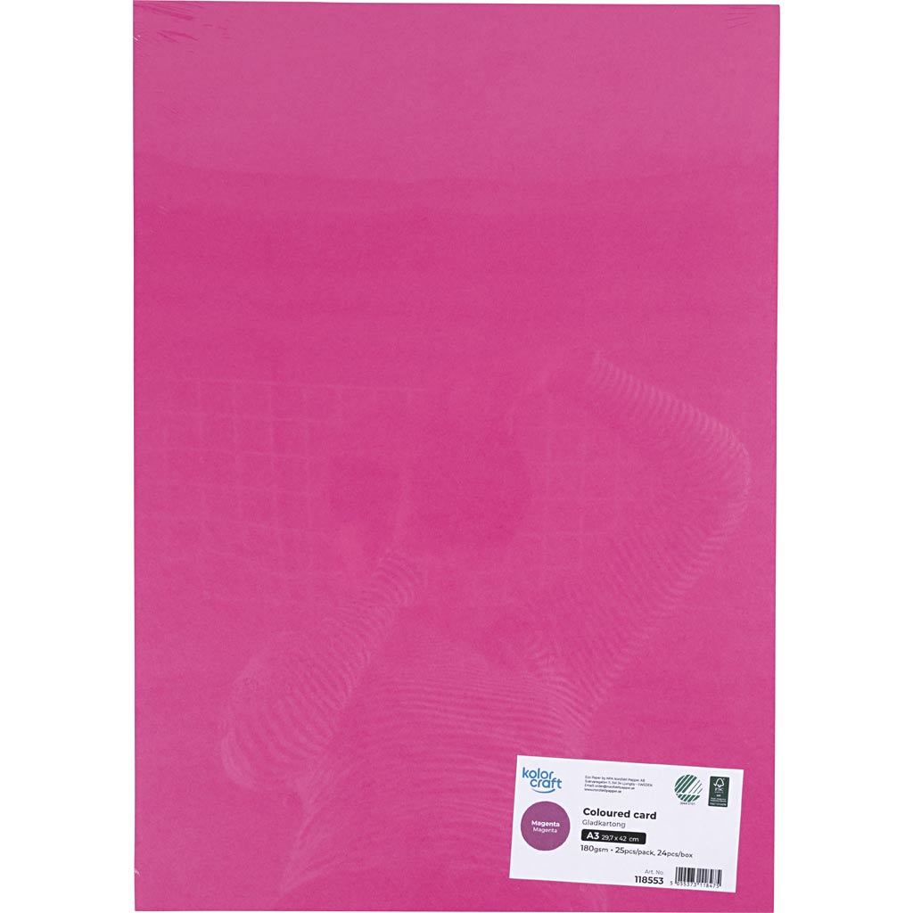 Karton, A3, 180 g, pink, 25 ark/ 1 pk. - Image 2