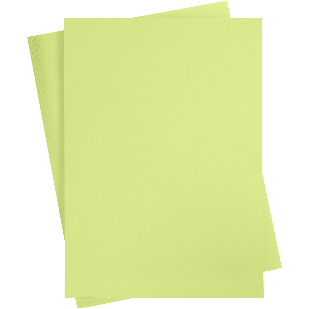Karton, A2, ark 420x594 mm, 180 g, lys grøn, 10 ark/ 1 pk.