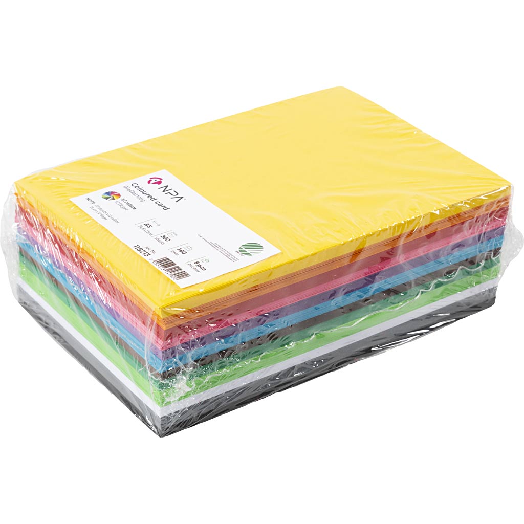 Karton, A5, 180 g, ass. farver, 300 ark/ 1 pk. - Image 2