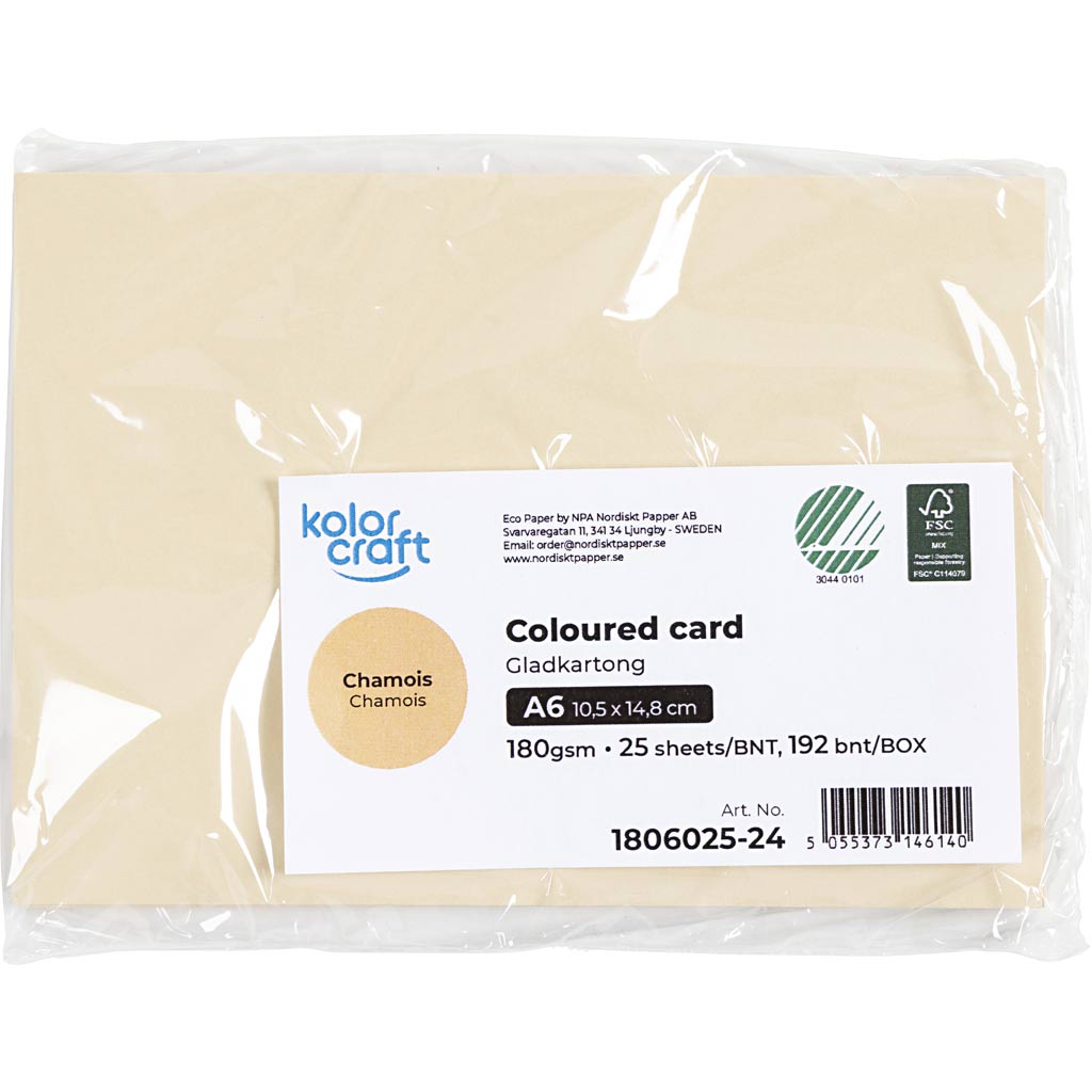 Karton, A6, 180 g, lys pudder, 25 ark/ 1 pk. - Image 2