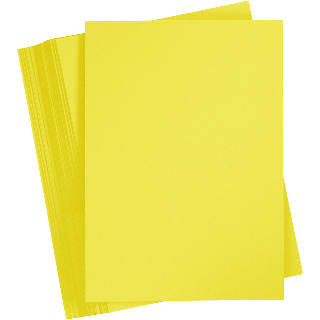 Karton, A6, ark 105x148 mm, 180 g, solgul, 100 ark/ 1 pk.