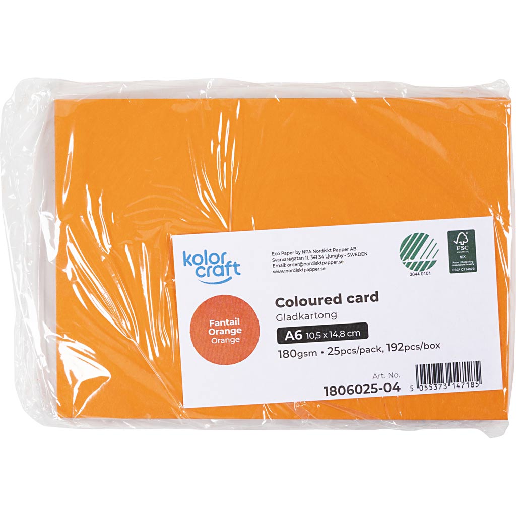 Karton, A6, 180 g, orange, 25 ark/ 1 pk. - Image 2