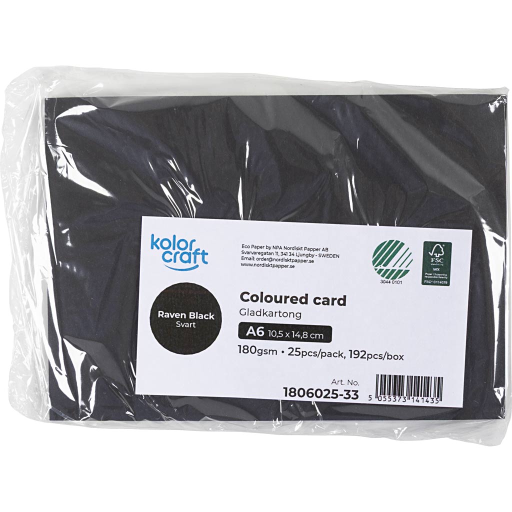 Karton, A6, 180 g, sort, 25 ark/ 1 pk. - Image 2