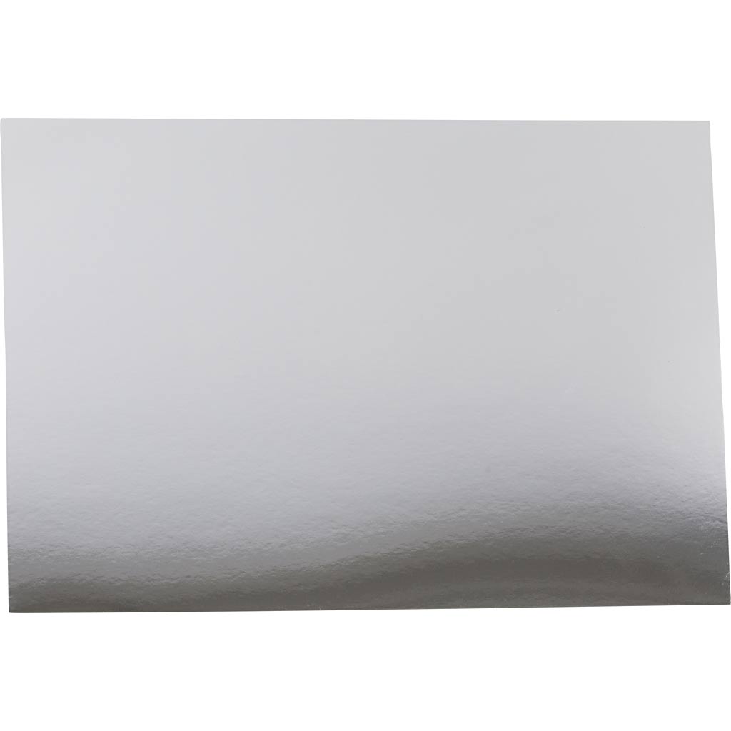Metalkarton, A4, ark 210x297 mm, 280 g, sølv, 10 ark/ 1 pk.