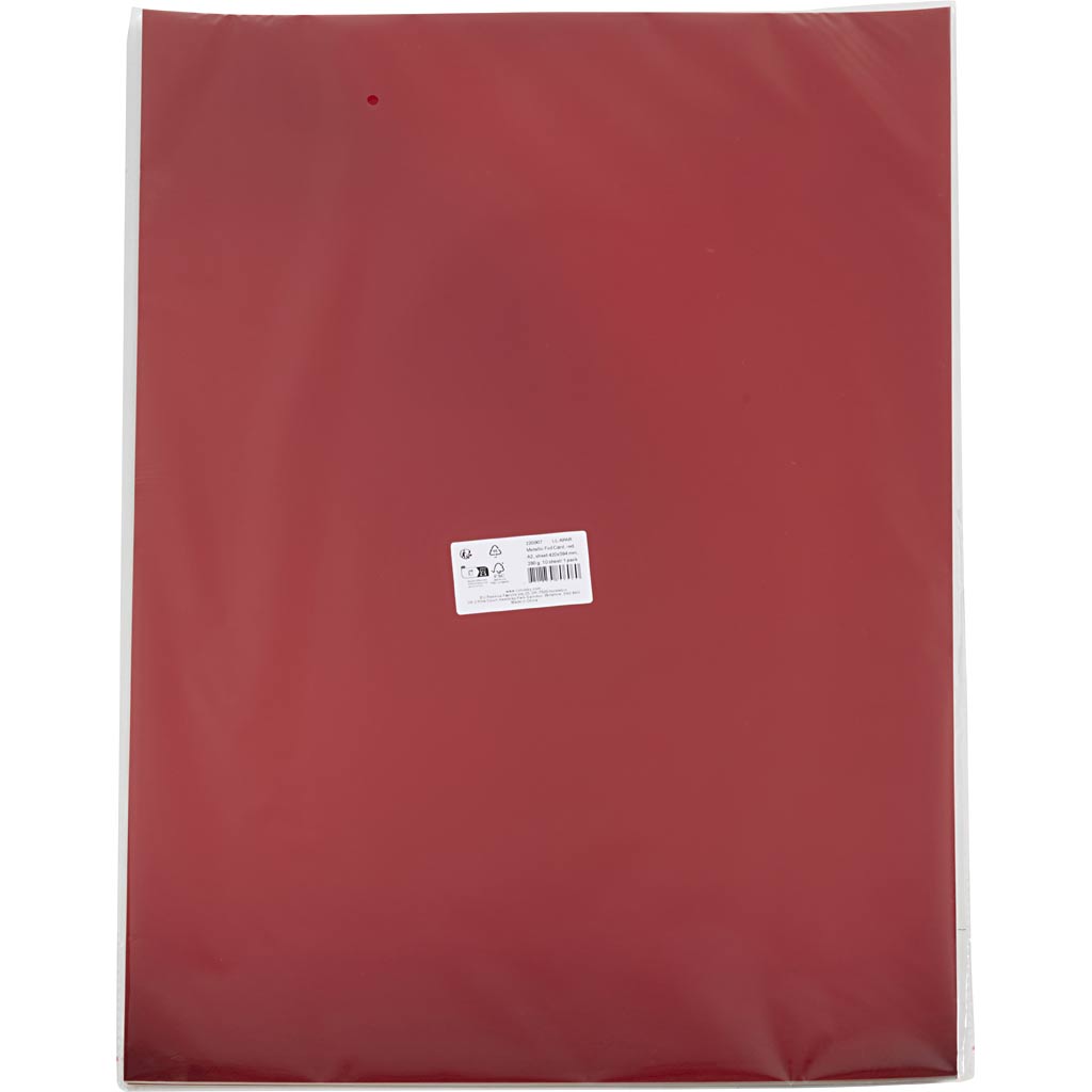 Metalkarton, A2, ark 420x594 mm, 280 g, rød, 10 ark/ 1 pk. - Image 2