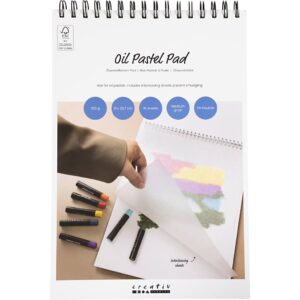 Oliepastelblok, A4, ark 210x297 mm, 300 g, hvid, 15 ark/ 1 stk.