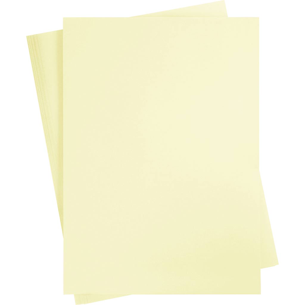 Karton, ark 50x70 cm, 270 g, lys gul, 10 ark/ 1 pk.