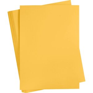 Karton, ark 50x70 cm, 270 g, gul, 10 ark/ 1 pk.