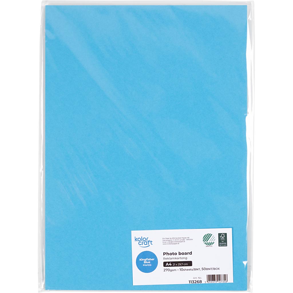 Karton, A4, 270 g, kongeblå, 10 ark/ 1 pk. - Image 2