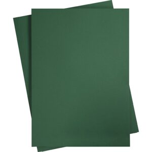 Karton, ark 50x70 cm, 270 g, mørk grøn, 10 ark/ 1 pk.