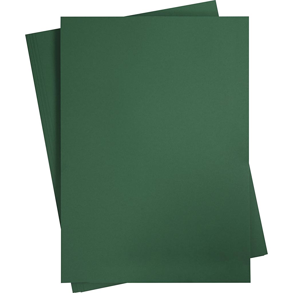 Karton, ark 50x70 cm, 270 g, mørk grøn, 10 ark/ 1 pk.