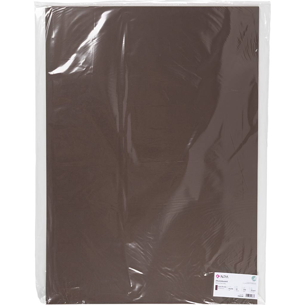Karton, ark 50x70 cm, 270 g, mørk brun, 10 ark/ 1 pk. - Image 2