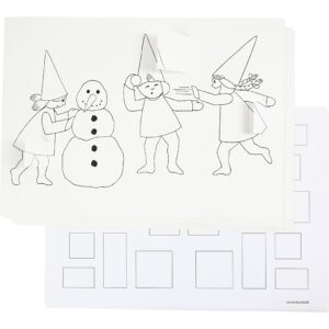 Julekalender, med motiv, str. 30x42 cm, hvid, 10 stk./ 1 pk.