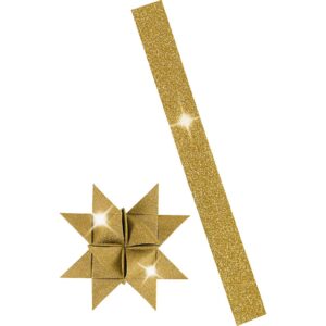 Stjernestrimler, L: 90 cm, B: 50 mm, guld glitter, 50 stk./ 1 pk.