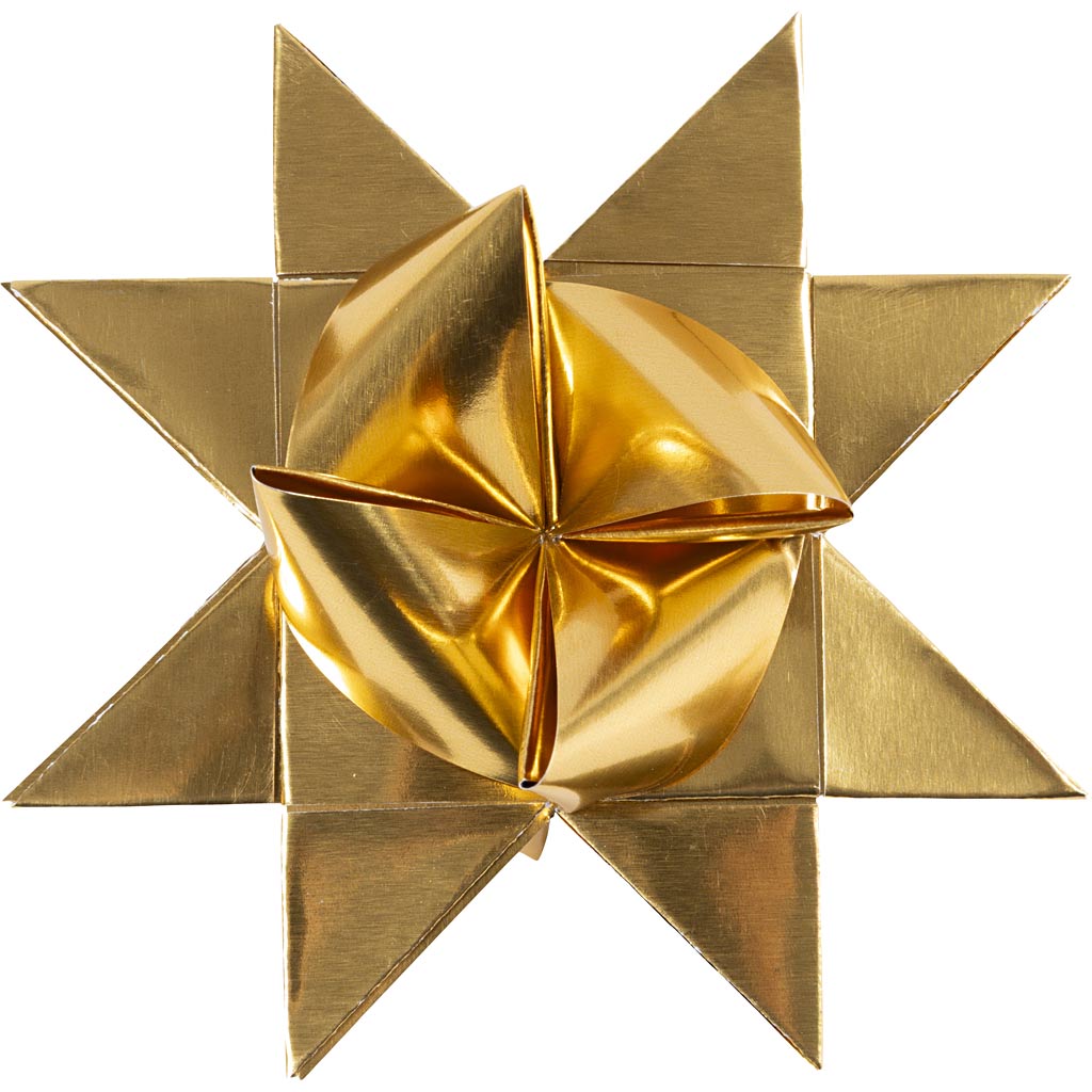 Stjernestrimler, L: 73 cm, B: 25 mm, diam. 11,5 cm, metal guld, 50 stk./ 1 pk. - Image 4