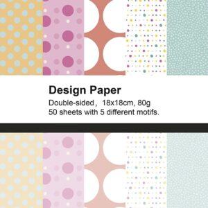 Designpapir, prikket, ark 15x15 cm, 80 g, 50 ark/ 1 pk.