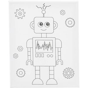Malerlærred med print, Robot, D: 1,6 cm, str. 24x30 cm, 360 g, 1 stk.