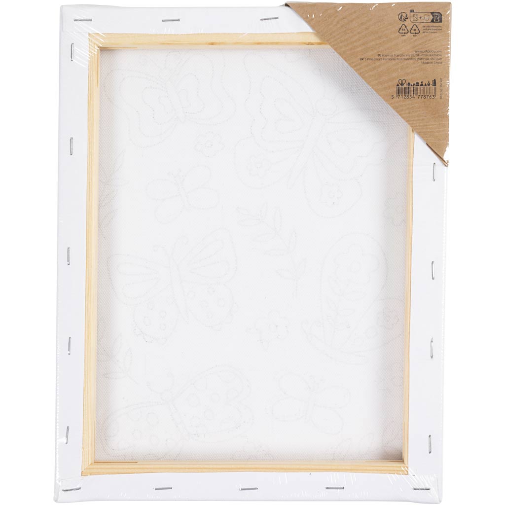 Malerlærred med print, Sommerfugle, D: 1,6 cm, str. 24x30 cm, 360 g, 1 stk. - Image 3