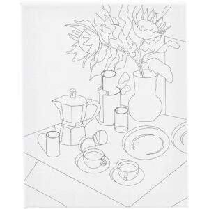 Malerlærred med print, Morgenbord, D: 1,6 cm, str. 24x30 cm, 360 g, 1 stk.