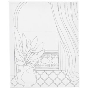 Malerlærred med print, Vindue, D: 1,6 cm, str. 24x30 cm, 360 g, 1 stk.