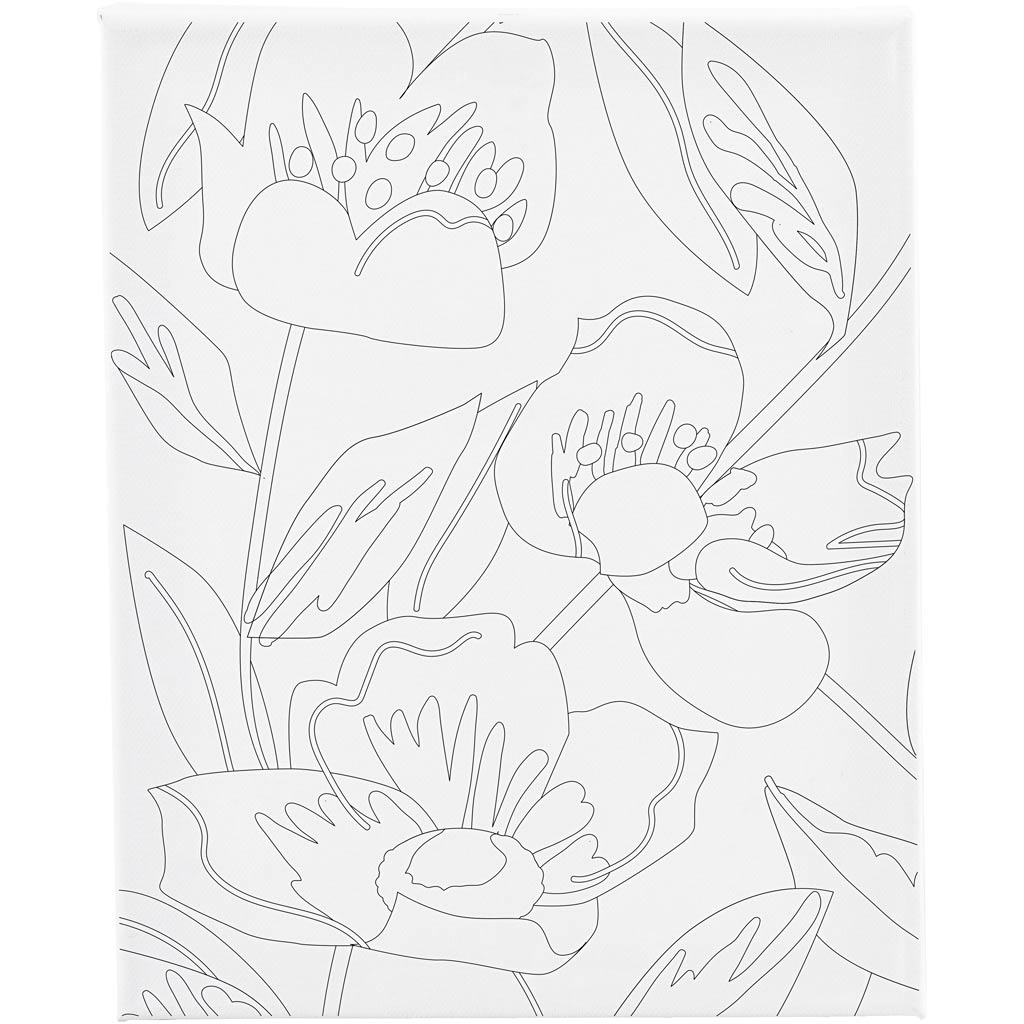Malerlærred med print, Valmuer, D: 1,6 cm, str. 24x30 cm, 360 g, 1 stk.