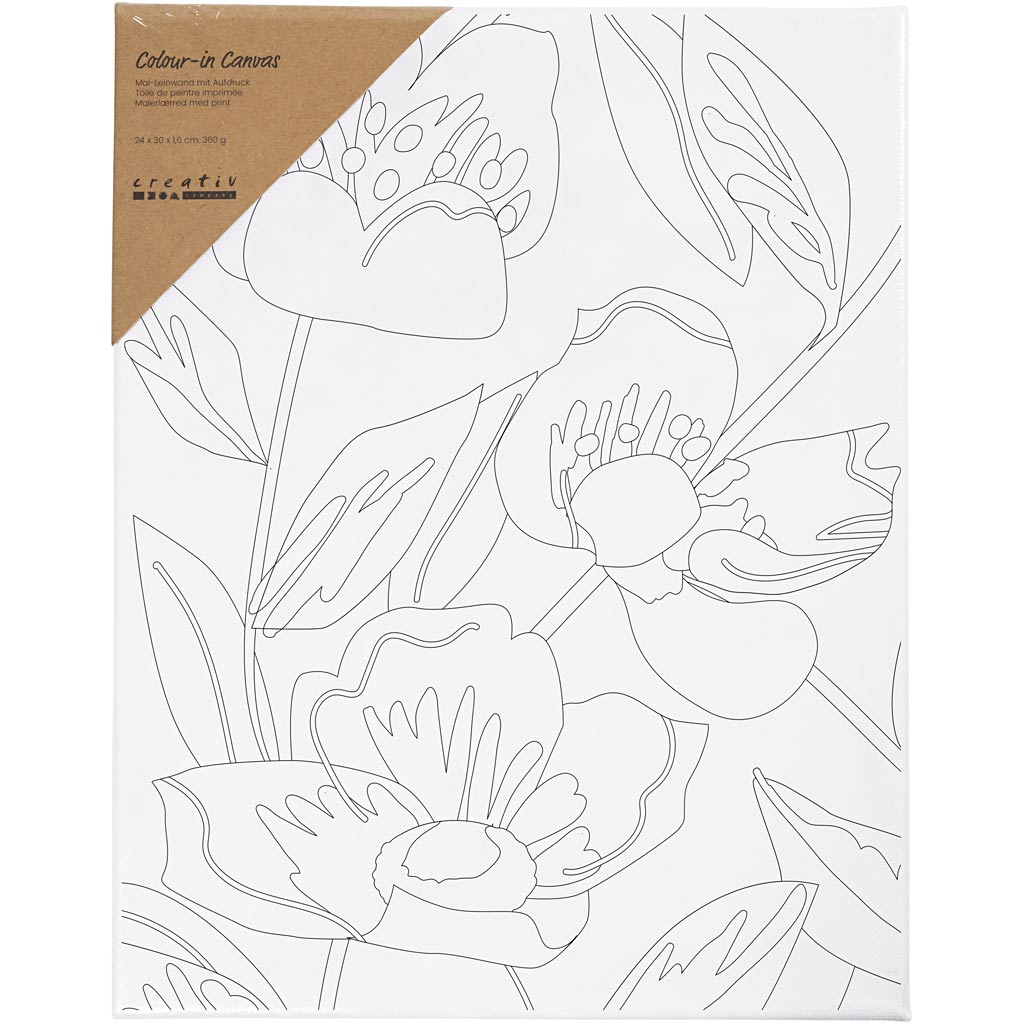 Malerlærred med print, Valmuer, D: 1,6 cm, str. 24x30 cm, 360 g, 1 stk. - Image 2