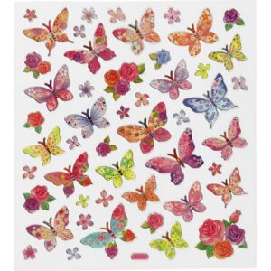 Stickers, sommerfugle, ark 15x16,5 cm, 1 ark