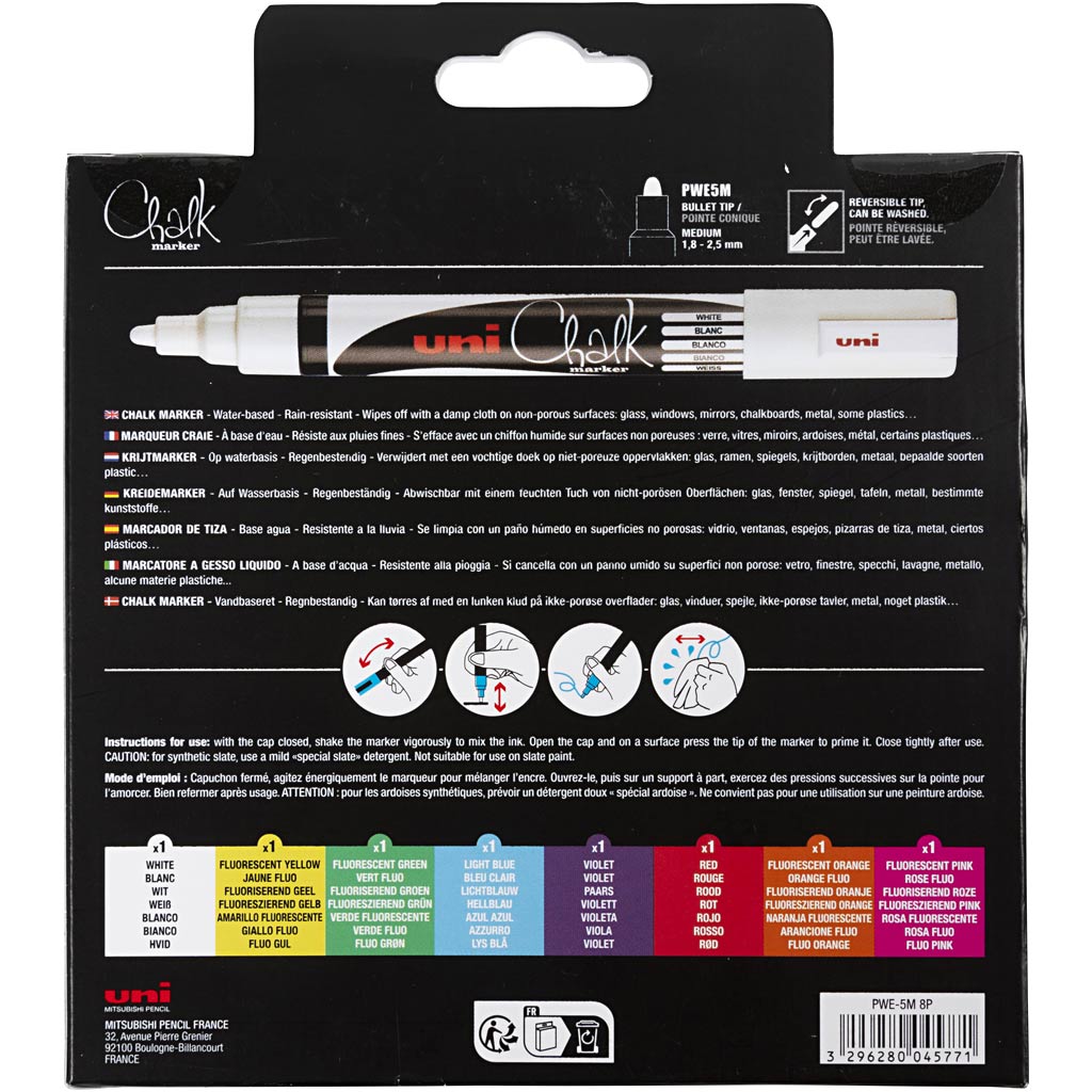Chalk Marker, streg 1,8-2,5 mm, 8 stk./ 1 pk. - Image 5