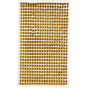 Rhinsten, ark 16x9,5 cm, str. 4-6 mm, guld, 1 ark