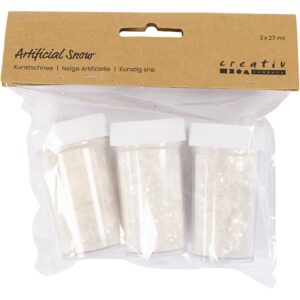 Kunstig sne, hvid glitter, 3x27 ml/ 1 pk.