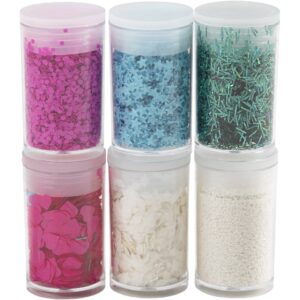 Bio-glimmer & Pailletter, pastelfarver, 6x7 ml/ 1 pk.