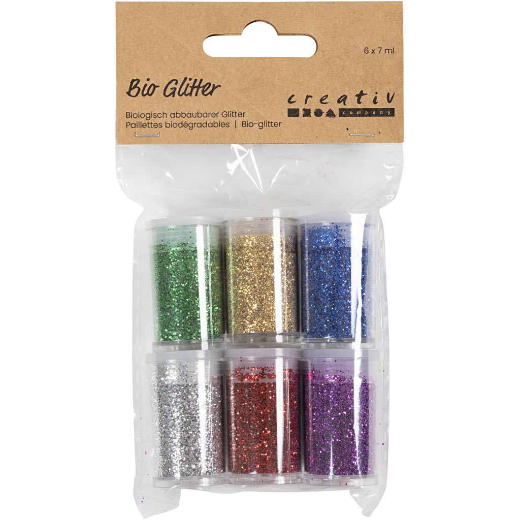 Bio-glimmer, ass. farver, 6x7 ml/ 1 pk. - Image 2