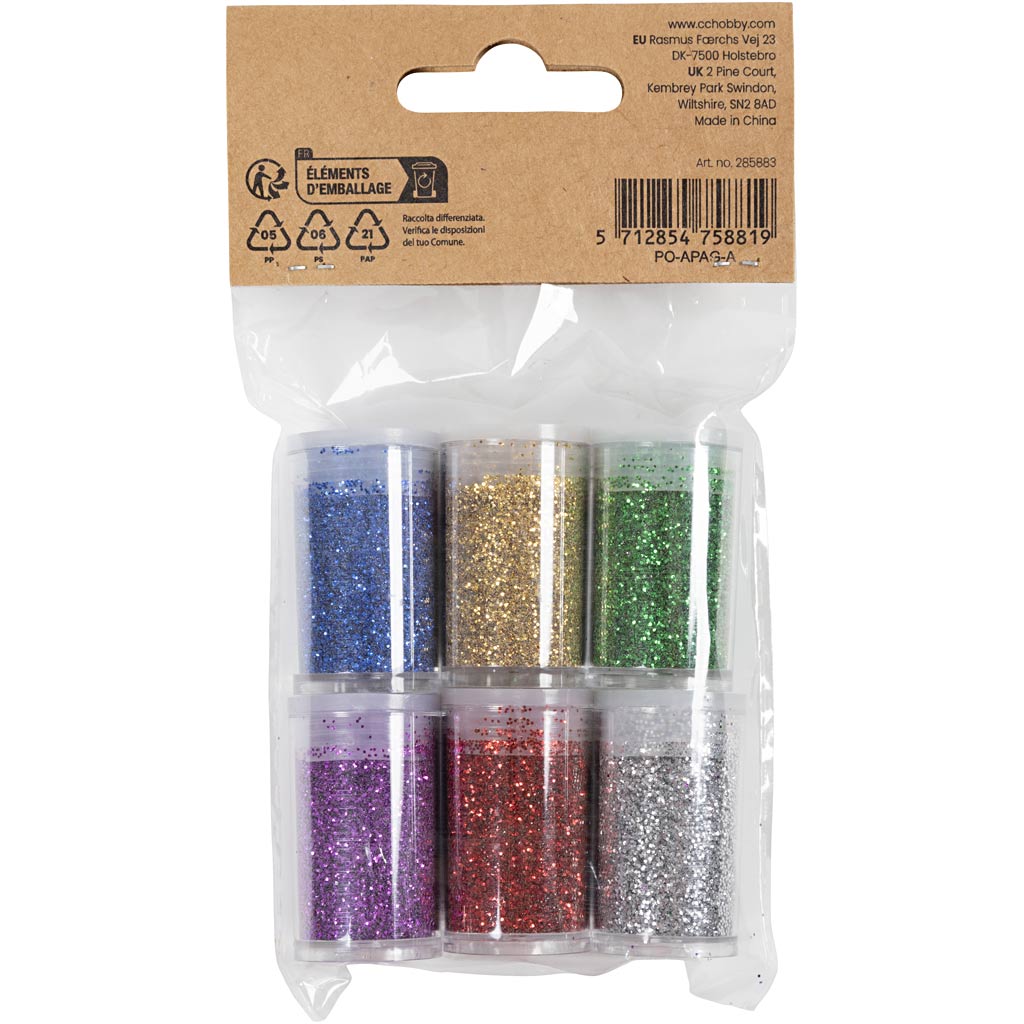 Bio-glimmer, ass. farver, 6x7 ml/ 1 pk. - Image 3