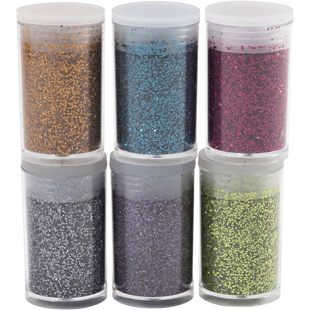 Bio-glimmer, ass. farver, 6x7 ml/ 1 pk.