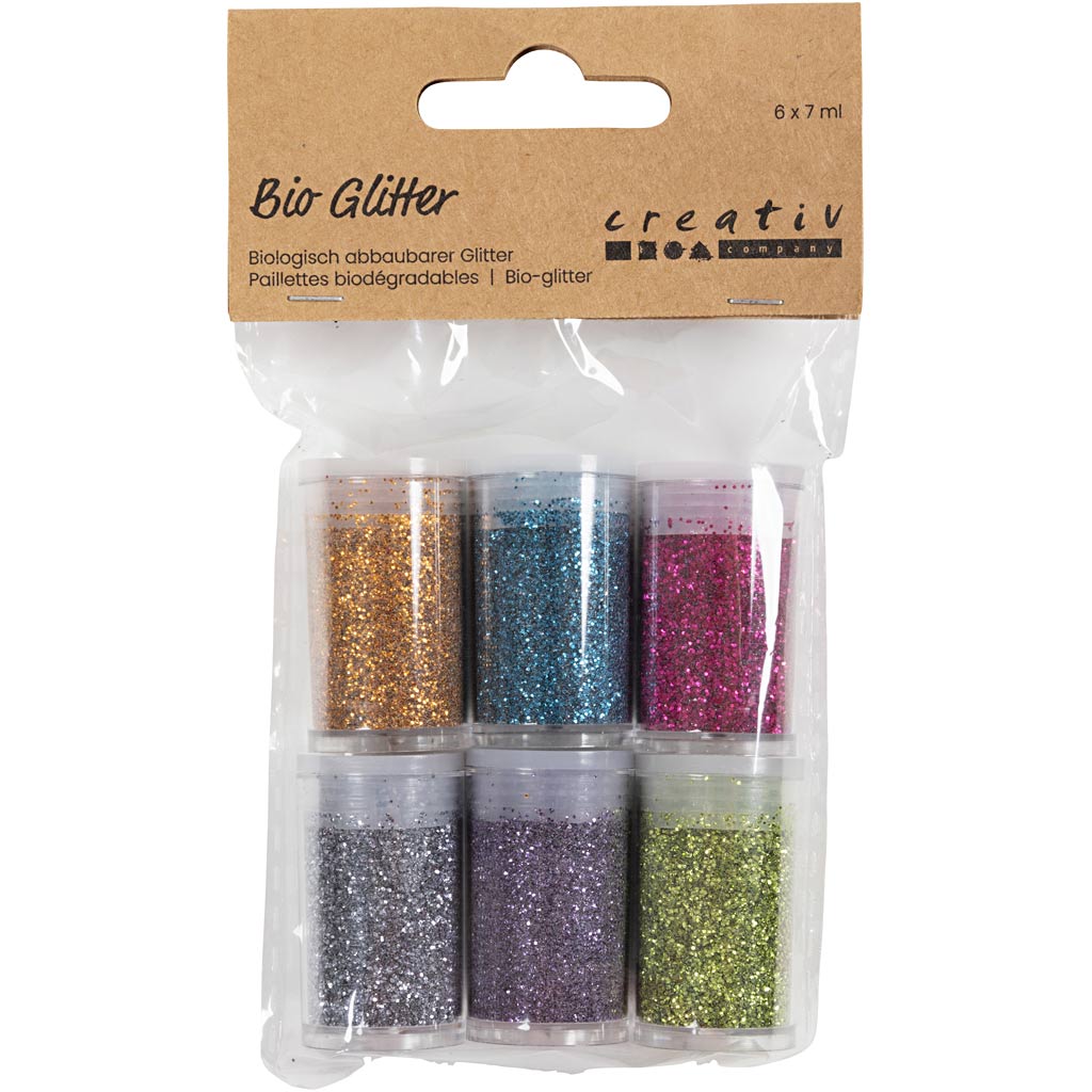 Bio-glimmer, ass. farver, 6x7 ml/ 1 pk. - Image 2