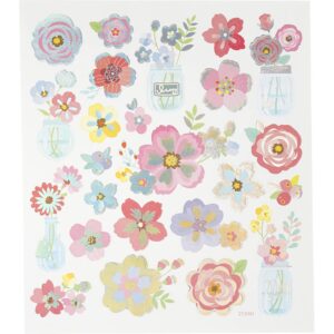 Stickers, forårsblomster, ark 15x16,5 cm, 1 ark