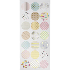 Stickers, pastel, B: 30 mm, ark 10x23 cm, ca. 21 stk., 1 ark