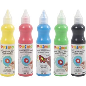 Vinduesmaling, ass. farver, 5x75 ml/ 1 pk.
