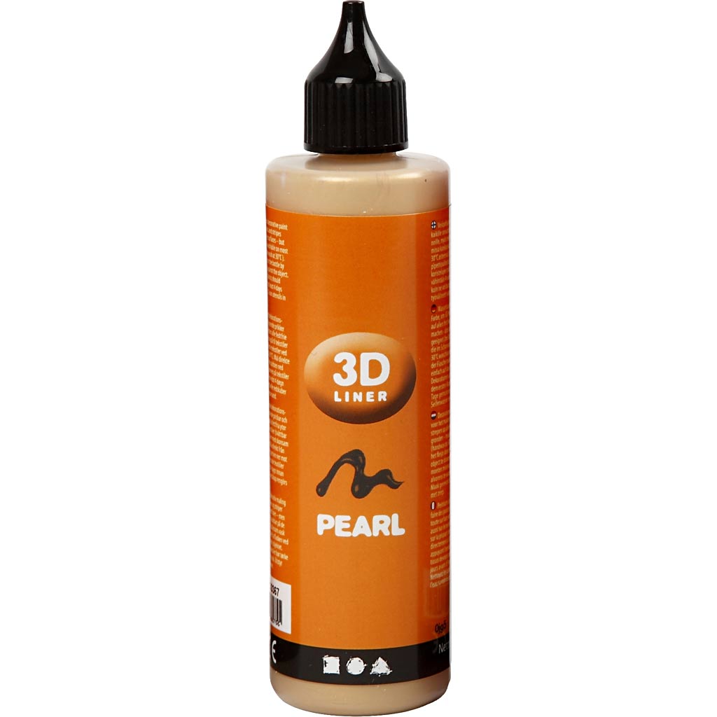 3D Liner, blank,metallic, dækkende, guld, 100 ml/ 1 fl.