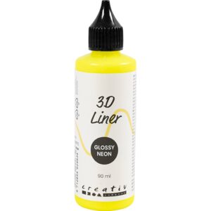 3D Liner, blank, halvdækkende, neon gul, 90 ml/ 1 fl.